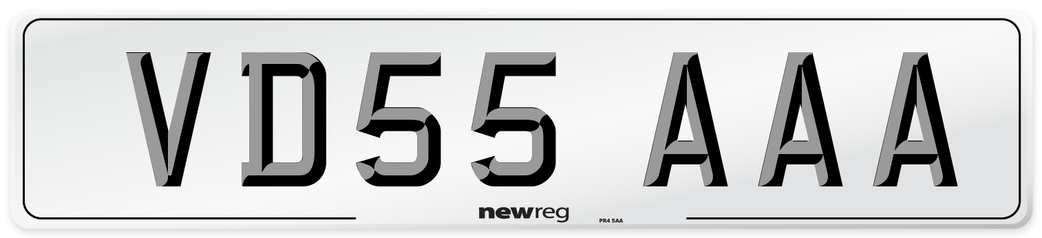 VD55 AAA Number Plate from New Reg